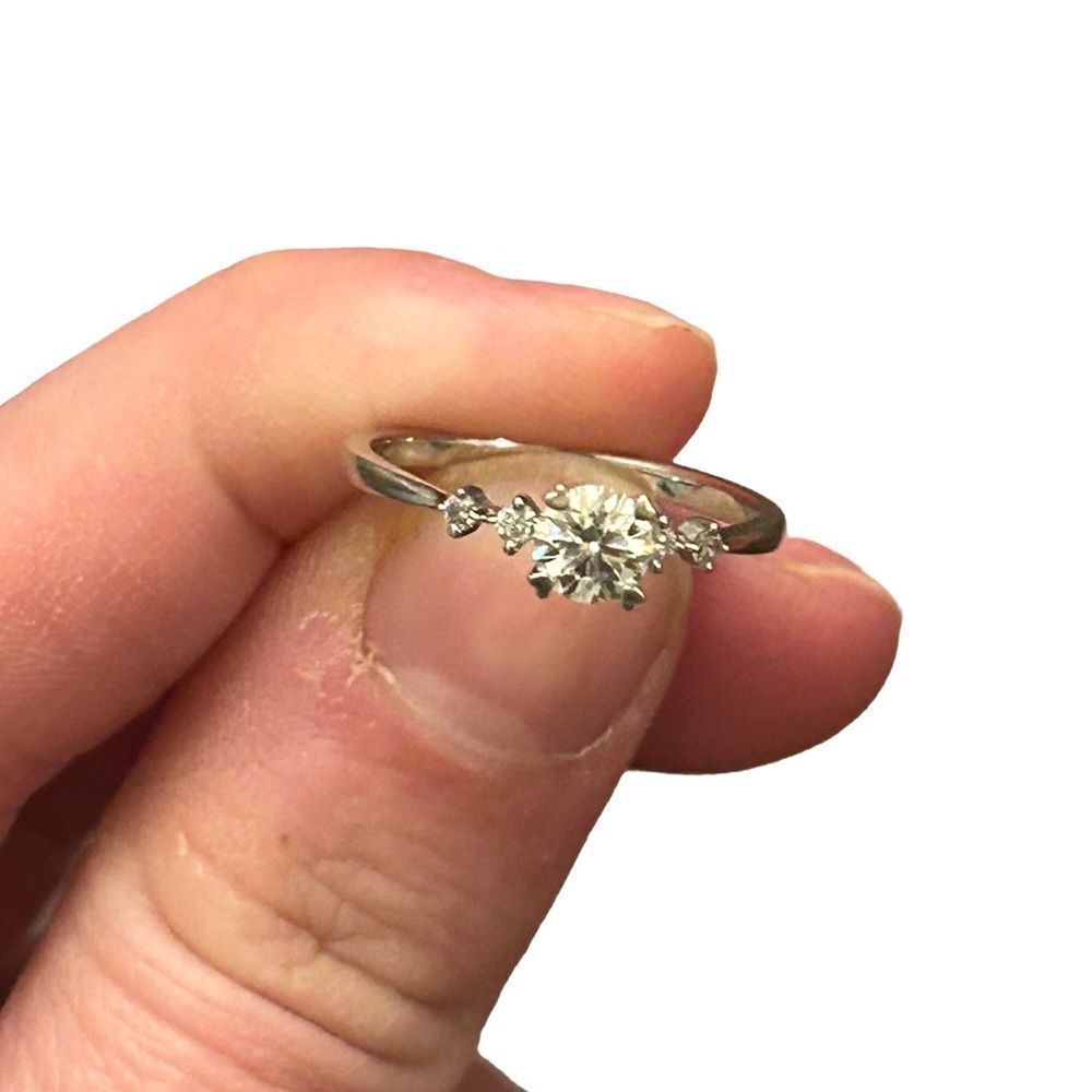 Engagement Ring Promise Ring 14K White Gold Moissanite size 7